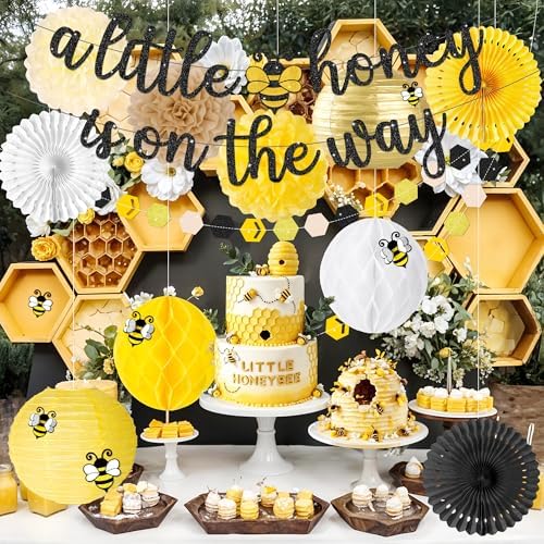 Kriyokiaa Bee Baby Shower Decorations, 15 Pcs Honey Bee Party Set - Image 3
