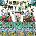 60Pcs For Pixel Birthday Party Decorations, Party Supplies Set Including Balloons, Backdrop, Banner, Tablecloth, Hanging Swirls, Cake Cupcake Toppers for Pixel Theme Party by Unknown