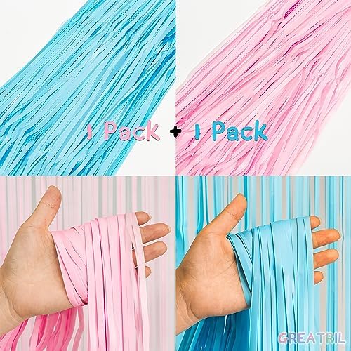 Pink and Blue Party Photo Backdrop - 3.2ft X 8.2ft - 2 Packs - Image 4