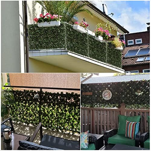 DOEWORKS Expandable Faux Ivy Privacy Screen, Double-Sided, Balcony, 2 Pack - Image 5