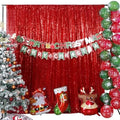 Poise3EHome 6FT x 8FT Red Sequin Photography Backdrop Curtain for Christmas Party Decoration by Poise3EHome