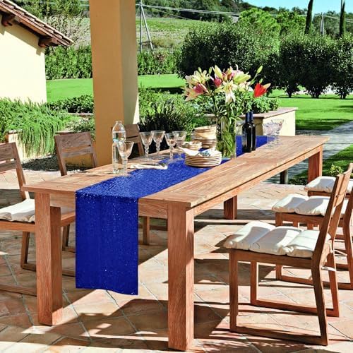 10 Packs 12 x 72 inches Royal Blue Sequin Table Runner - Image 7