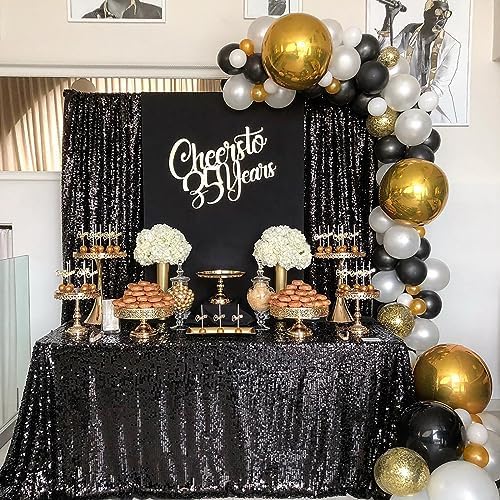 Black Backdrop for Graduation Decorations: 2ftx8ft Black Sequin Halloween - Image 6
