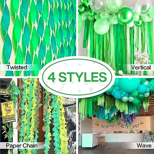 PartyWoo Crepe Paper Streamers 6 Rolls 492ft, Pack of Light Green Streamers Party Decorations, Crepe Paper for Birthday Decorations, Party Decorations, Baby Shower Decorations (1.8 In x 82 Ft/Roll) - Image 6
