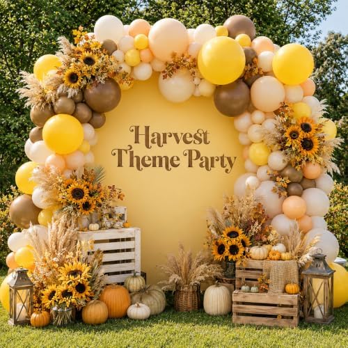 Fall Balloon Arch Kit, 121Pcs Thanksgiving Balloon Garland, Yellow Brown Beige Ivory Apricot Khaki Balloons for Autumn Fall Birthday Harvest Baby Shower Bee Sunflower Theme Party Decorations - Image 4