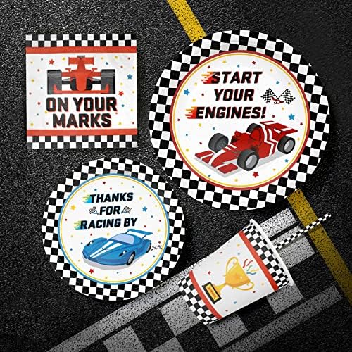Recheel Racing Car Party Decorations Plates Set, Cars Party Supplies - Image 3