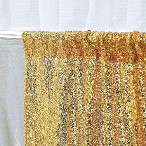 Poise3EHome Gold Sequin Backdrop Curtains,4 Panels 2FTx8FT Glitter Background for Party Birthday Party Baby Shower Wedding Christmas Thanksgiving Halloween Holiday Festival Decor - Image 5