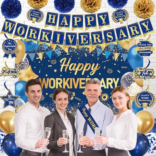 DARUNAXY Happy Workiversary Party Decorations for Men Women(31PC) - Image 5
