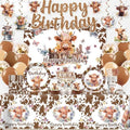206Pcs Yingoto Brown Cow Birthday Decorations Tableware Set, 25 Serves by Yingoto
