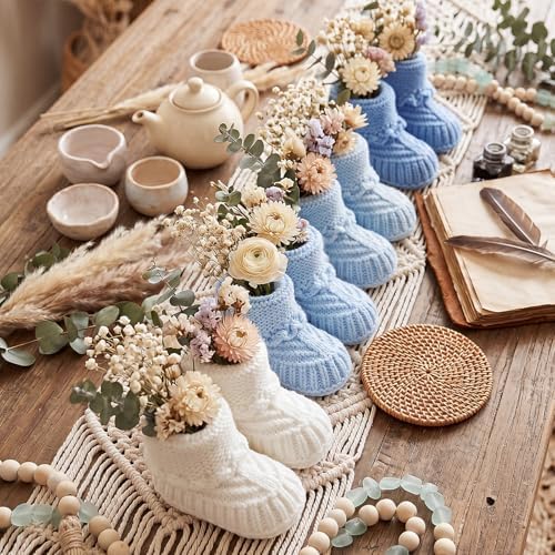 Tranqun 4 Sets Baby Booties Centerpiece No Floral DIY,Classic,Blue Ombré by Tranqun