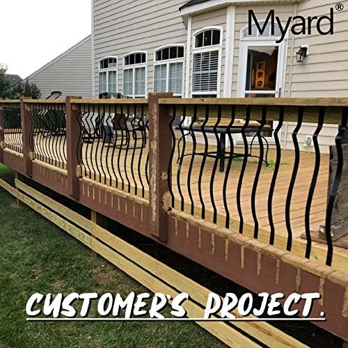 Myard 32-1/4 Inch Iron Deck Balusters, Baroque Wrought Style, Matte Black - Image 5