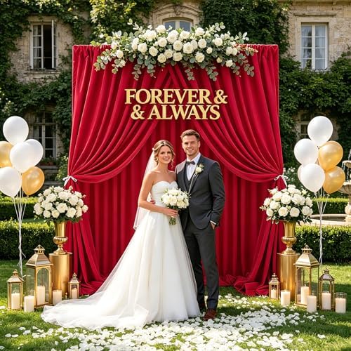 Red Backdrop Curtains 30ftx8ft Christmas Polyester Photo Drapes - Image 5