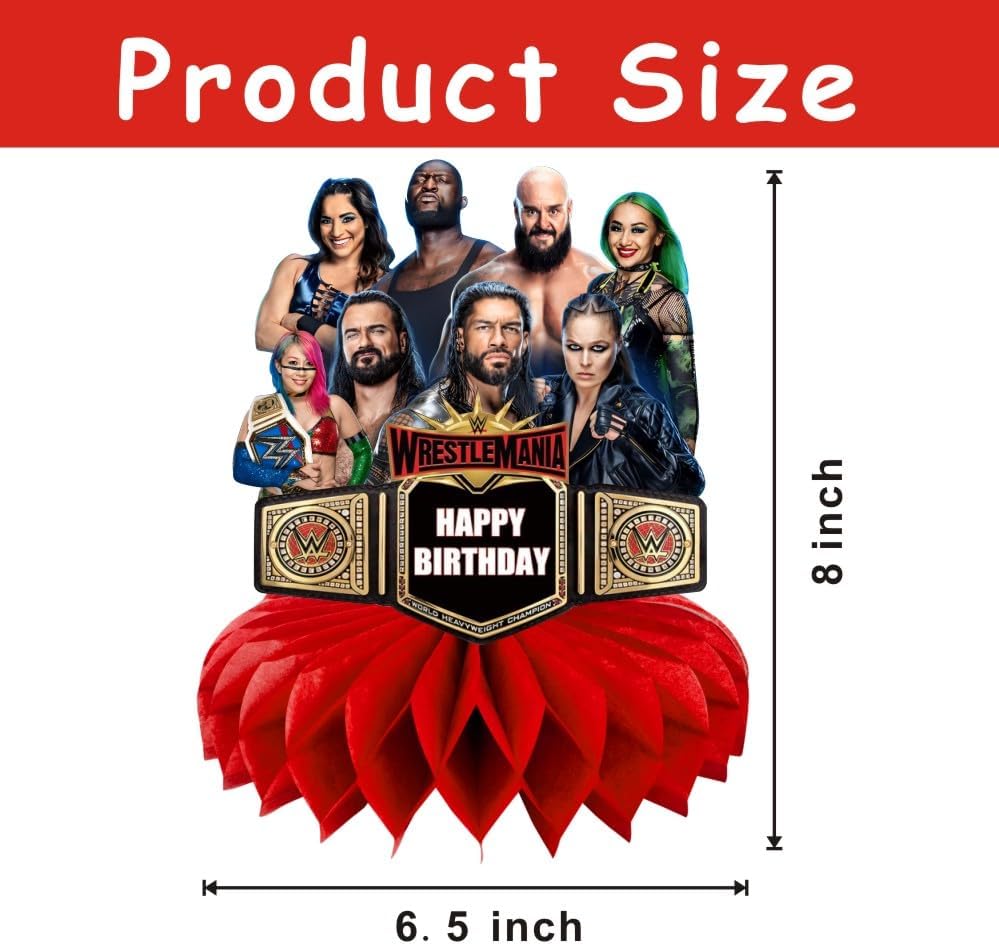 8Pcs Wresting Table Centerpiece Birthday Party Supplies Table Decorations for Wresting Themed Party Decorations - Image 3