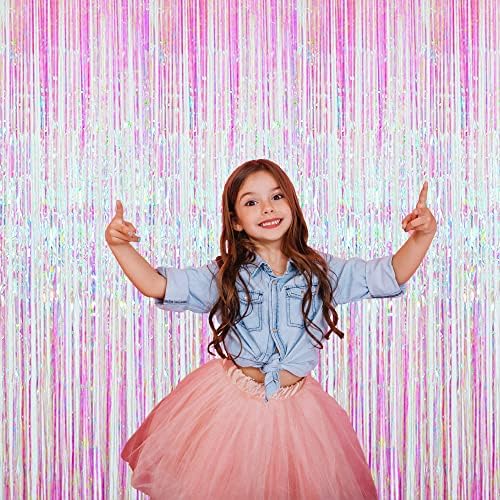 GOER 3.2 ft x 9.8 ft Metallic Tinsel Foil Fringe Curtains Party Photo Backdrop Party Streamers for Birthday,Graduation,New Year Eve Decorations Wedding Decor (4 Packs,Multicolor) - Image 6