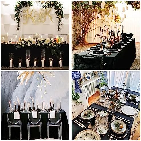 3 Pack Rectangle Black Table Cloth Bulk Washable Polyester Table Cover for Wedding Dining Table Buffet Parties Banquet Decoration（60x102Inch, Black） - Image 6
