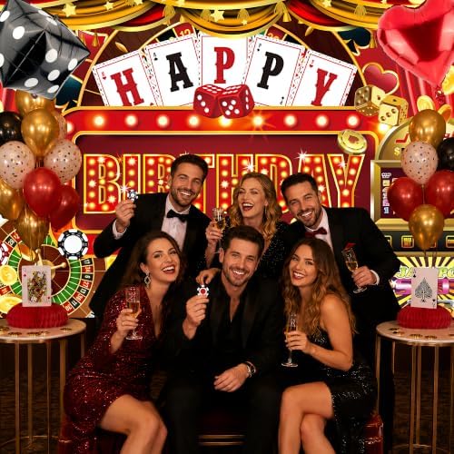 28 Pcs Casino Birthday Party Decorations Las Vegas Casino Theme Party Decor - Image 7