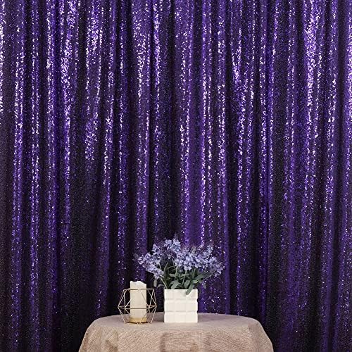 Poise3EHome Purple Sequin Backdrop, 10Ft x 10Ft Glitter Photography Background Curtains for Halloween Party Wedding Birthday Christmas Thanksgiving Decoration by Poise3EHome