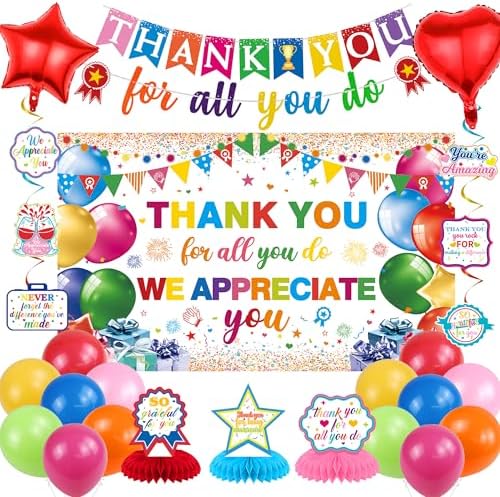 Vlipoeasn Colorful We Appreciate You Banner Decorations by Vlipoeasn