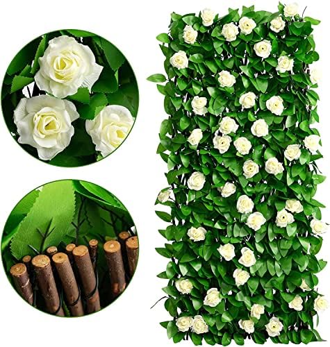 DOEWORKS Expandable Faux Ivy Trellis Fence, Patio Privacy Screen, 4 Pack - Image 4