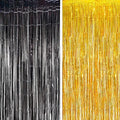 BRAVESHINE Foil Fringe Curtains | Tinsel Curtain Streamers Backdrop | 2 PCS by BRAVESHINE
