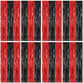 ZATAYE 8 Pack Black Red Halloween Foil Curtain Streamer Decorations by ZATAYE