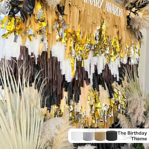 PartyWoo Gold Crepe Paper Streamers 4pcs 328 FT Gold Streamers - Image 2