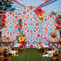 Set of 3 Arch Backdrop Cover Mexican Style 7.2ft 6.6ft 6ft Spandex Wrinkle Free Fitted Arch Background Top Chiara Arch Cover for Wedding Birthday Party Photography Arch Background by Htper
