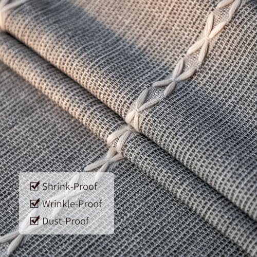 Deep Dream Tablecloth, Embroidered Waterproof Table Cloth Cotton Linen Wrinkle Free Anti-Fading Tablecloths Washable Dust-Proof Table Cover for Kitchen Dinning Party, 55 x 120 Inch - New Gray - Image 4