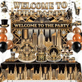 NeoRov 221 Pcs Roaring 20s Party Decorations Tableware Backdrop Set by NeoRov%C2%AE-Let%E2%80%99sGetBirthdayHappy