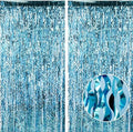 Wavy Blue Streamers Party Backdrop - 3.2ft X 6.5ft - 2 Packs by GREATRIL