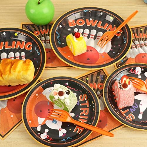 gisgfim 96Pcs Bowling Party Supplies Paper Plates Napkins - Image 5