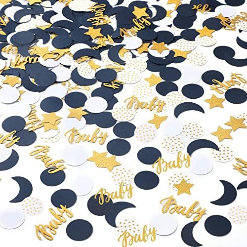 Minatee 400 Pcs Moon and Stars Baby Shower Confetti Decorations by Minatee
