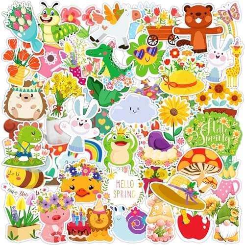 OHOME Spring Stickers | 100 PCS Flowers Stickers for Kids - Vinyl Spring Games Toys Gifts Party Favors Supplies - Kids Crafts Accessories Treats Bulk for Classroom by OHOME