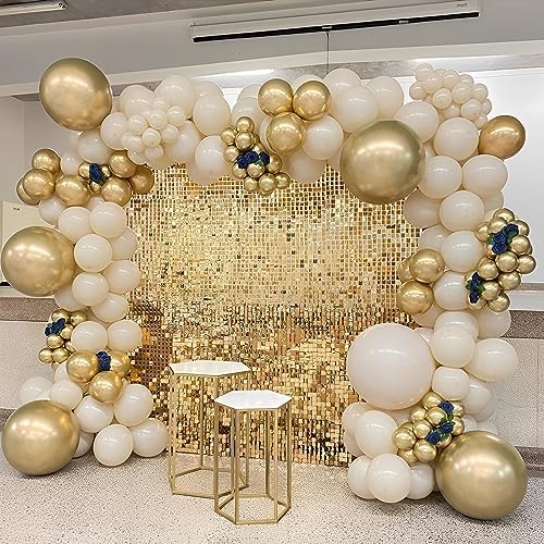 Voircoloria 110pcs Metallic Gold Chrome Latex Party Balloons, 12inch - Image 6