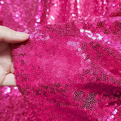 Poise3EHome Sequin Backdrop Curtain, 10Ft x 10Ft Hot Pink Glitter Photography Background Curtains, Sequence Backdrop Drapes for Wedding Party Festival Decor - Image 4
