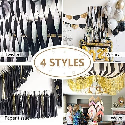 PartyWoo Multicolor Crepe Paper 4pcs 328 FT Multicolor Streamers - Image 6
