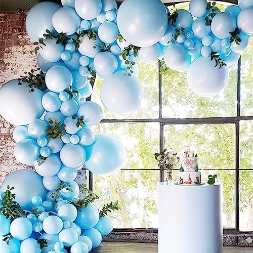 PartyWoo Light Blue Balloons 50pcs Baby Pastel Sky Aqua Blue Color 12 Inch - Image 3