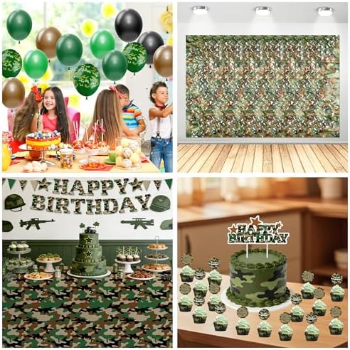 Srua Don Camouflage Army Birthday Party Decorations, Camo Hunting Serves 24 - Image 4