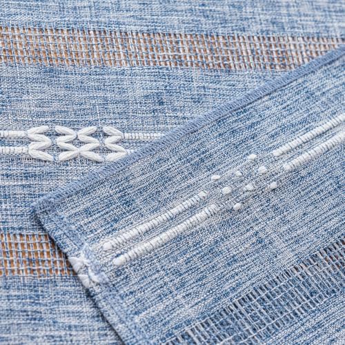 Rustic Linen Farmhouse Table Runner, Woven Boho Table Runner 13" × 90" - Image 4