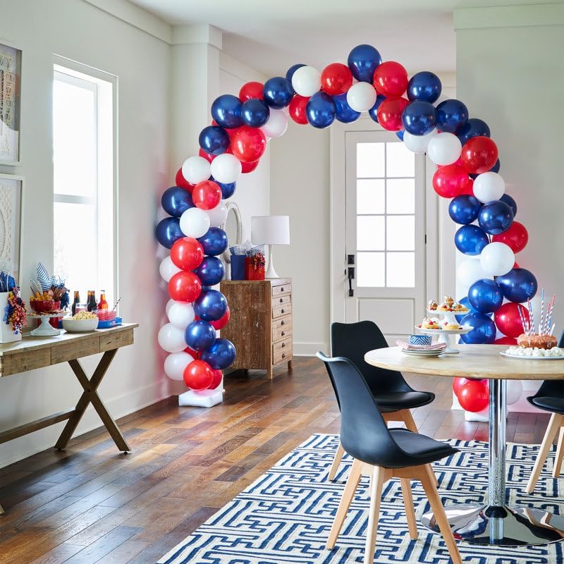 Voircoloria 130pcs Red White Blue Balloons Arch Kit, 18 12 10 5 Inch - Image 4
