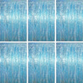 Voircoloria Light Blue Foil Fringe Backdrop Curtains, 3.3x6.6ft, 6pcs by Voircoloria