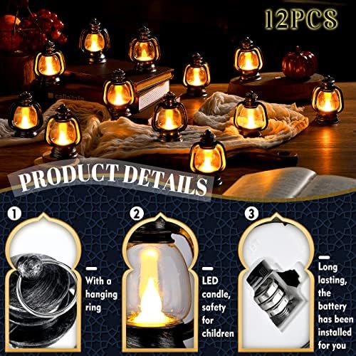 Ferraycle 12 Pcs Mini Lanterns Bulk 4 Inch Silver Lamp Table Centerpieces - Image 2