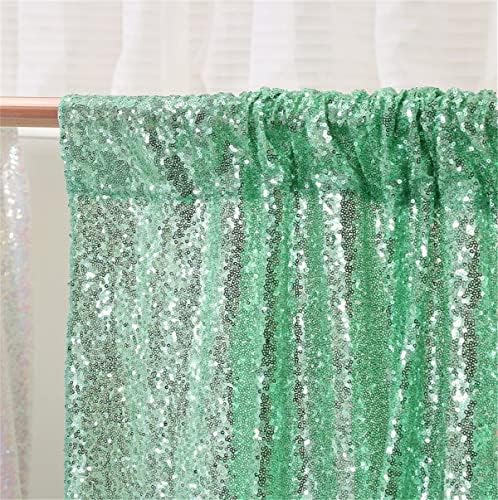 Poise3EHome Mint Green Sequin Backdrop Curtain,4 Panels 2FTx8FT Glitter Background for Party Birthday Party Baby Shower Wedding Christmas Thanksgiving Halloween Holiday Festival Decor - Image 5