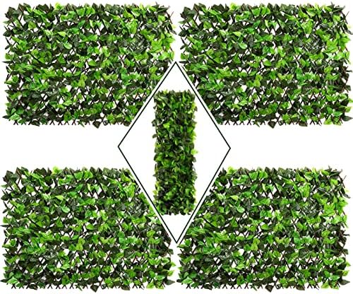 DOEWORKS Expandable Faux Ivy Trellis Fence, Patio Privacy Screen, 4 Pack by DOEWORKS