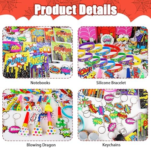 208 Pcs Spider Theme Party Favors Pack - For 12 Kids , Goodie Bag Stuffers - Image 6