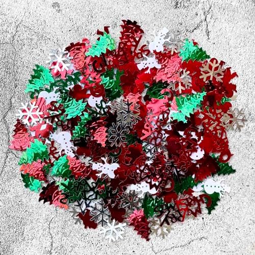 Christmas Confetti Snowflake Confetti Christmas Tree Snowman Santa Claus Shape Table Scatters Confetti for Christmas Decorations Merry Christmas Confetti Party Sets - Image 5
