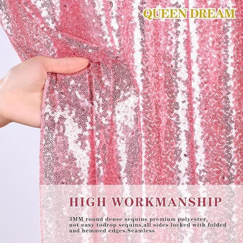 Blush Pink Sequin Backdrop Glitter Backdrop Curtains 7ft x 7ft - Image 7