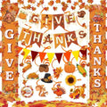 Thanksgiving and Friendsgiving Party Decorations Set, Autumn Fall Harvest Decor Supplies with Festive Banners, Hanging Swirls and Seasonal Ornaments for Home Celebration by Jenlion