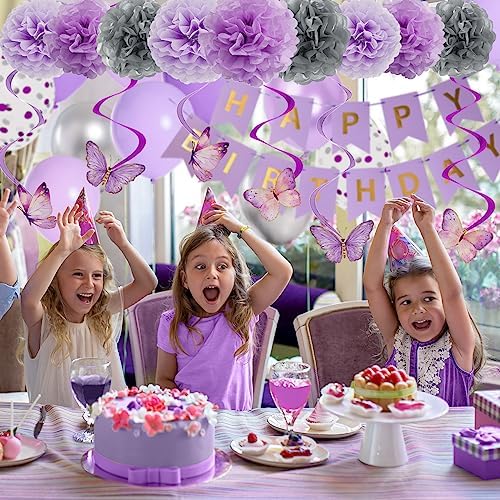 72Pcs Lavender Purple Birthday Party Decorations for Girls Women - Image 5