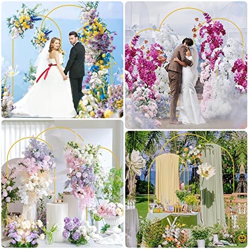 Wokceer Wedding Arch Backdrop Stand 7.2FT,6.6FT,6FT Gold Metal Arch Stand - Image 6